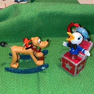 2017 Disney Store Donald and Pluto ornaments